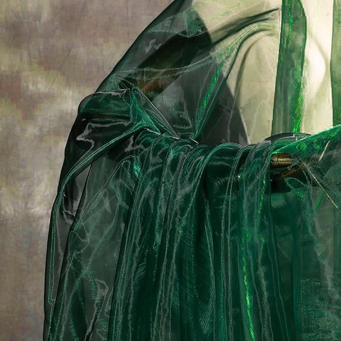 Blackish Green 11 Yard Long Iridescent Organza Fabric - Image 4