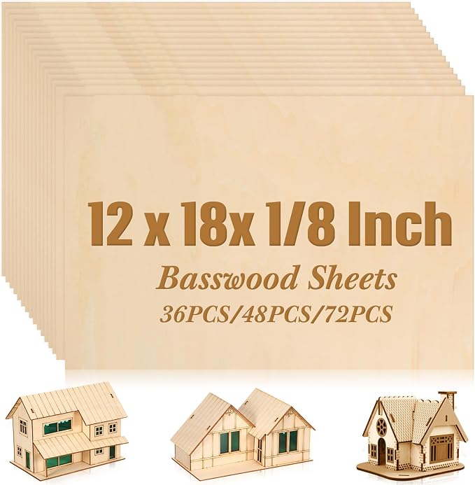 Riakrum Basswood Sheets Plywood Board Unfinished Wood Boards by Riakrum