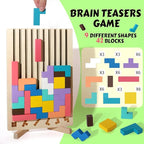 Wooden Colored 3D Russian Block Puzzle Jigsaw Stacking Montessori Toys - Image 7