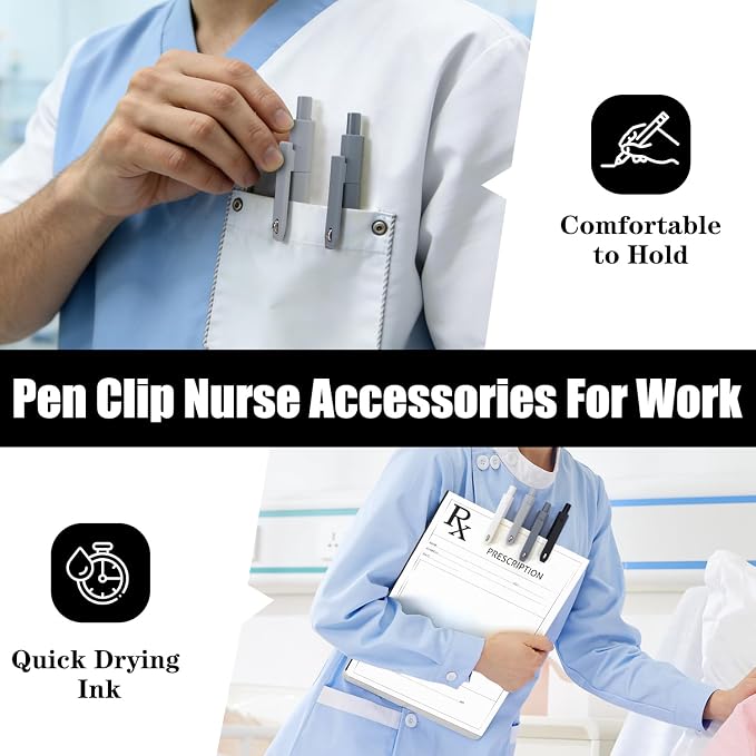 Piochoo Black Gel Pens, Nurse Aesthetic Cute Office School Supplies, Gifts - Image 10