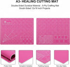 Cutting Mat A3 Pink, Self Healing Cutting Mat 12x18 Inch, 5-Ply Rotary Cutting - Image 6