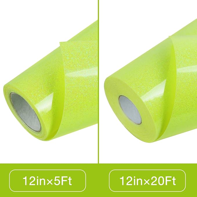 TORC Yellow Glitter HTV Heat Transfer Vinyl Roll 12 inch x 5 ft Iron on Vinyl - Image 3