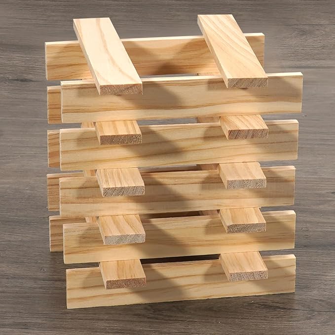 Wood Strips Slats for Wall, Square Wooden Dowels for Crafts 1/4"x 1" x 6" - Image 2