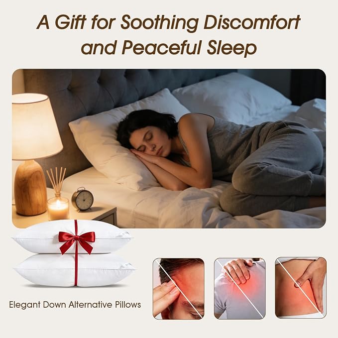 downluxe Down Alternative Pillows King Size Set of 2 - Image 5