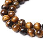 Natural Yellow Tiger Eye Stone Beads Semi Gemstone Round Loose Beads - Image 4