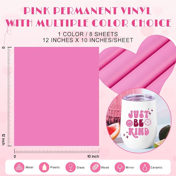 Tintnut Lavander Rose Permanent Vinyl 8 Sheets 12''x10'' Adhesive Vinyl | Solid - Image 2