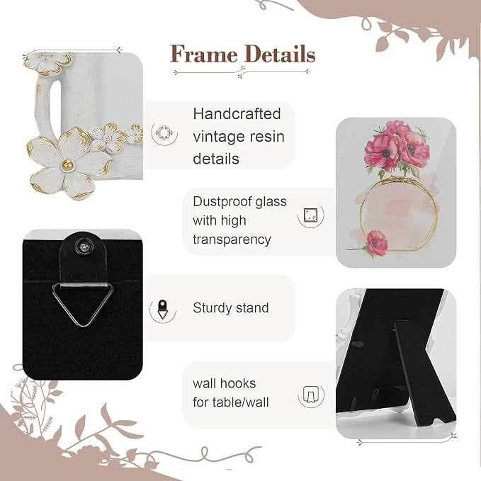 5x7 Vintage Picture Frame, Victorian Retro Decorative Photo Frames - Image 4