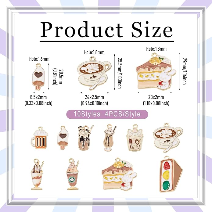 Enamel Food Charms Cute Assorted Food Pendants Sweet Dessert Charms - Image 2