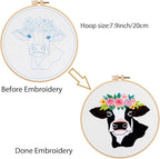 Louise Maelys Cow Beginners Embroidery Kits, Cross Stitch Starter kit - Image 3