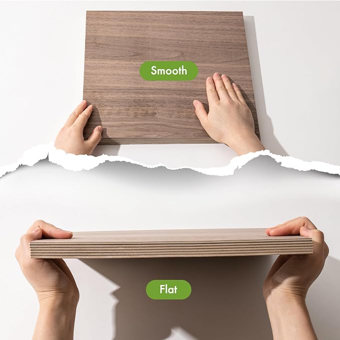 ROBOTIME 6-Pack Laser Wood Sheets | 1/8" & 12 x 12" Basswood + Walnut + Birch - - Image 5