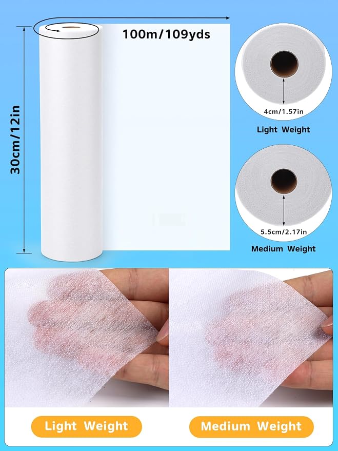 White Lightweight Fusible Interfacing - Image 2