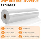 HTVVETUR Iron on Vinyl 12Inch by 60ft Heat Transfer Vinyl - Image 2