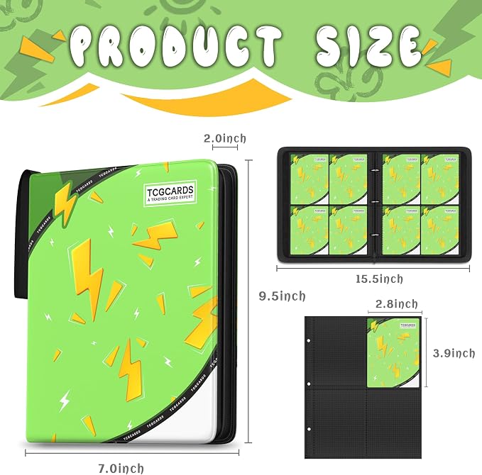Trading Card Binder 4 Pocket, Card Binder 400 Pockets, Card Book Holder Cards - Image 2