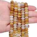 Songxi 5x8mm Natural Yellow Jade Stone Rondelle Beads, Gemstone by SongXi
