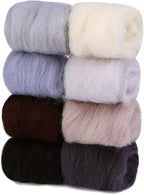 Needle Felting Wool Set, 8 Colors | 10g Each Pack, 2.8 Oz Total, Roving Yarn by Unknown