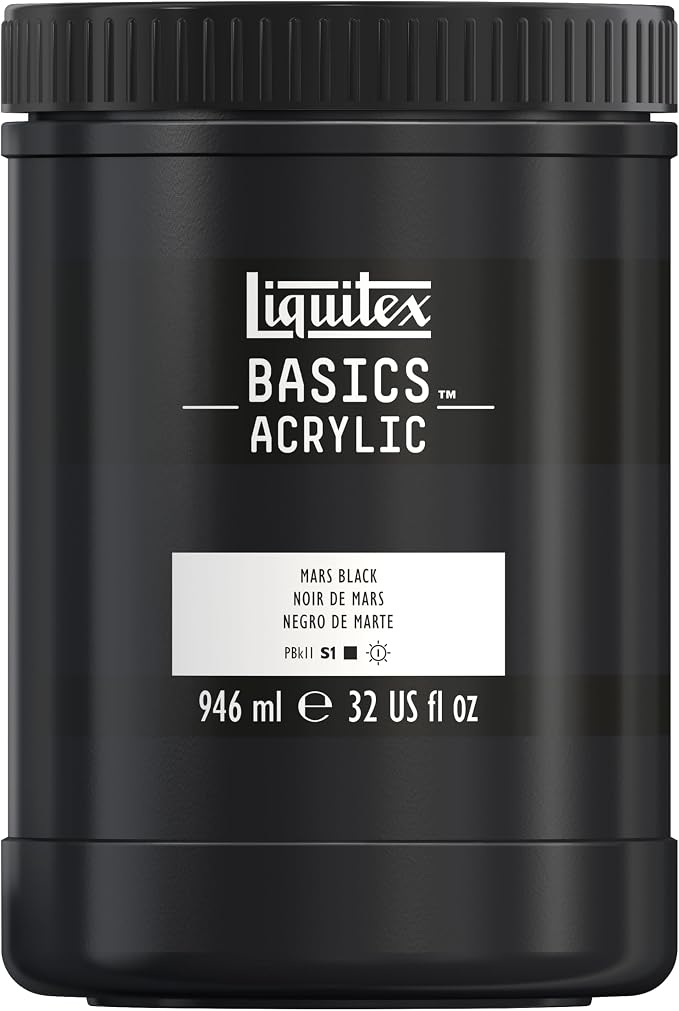 Liquitex BASICS Acrylic Paint, 946ml Jar, Mars Black by Liquitex