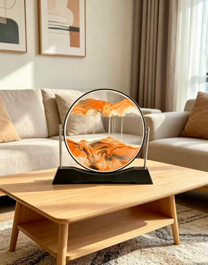 3D Moving Sand Art Glass Ornament, Stress Relief Desk Decor Gift - Image 3