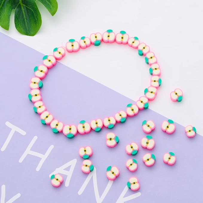 100pcs Apple Polymer Clay Spacer Beads - Image 3