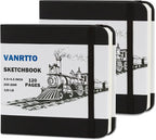 Vanrtto Sketch Book, Square Mixed Media Sketchbook 4.5x4.5 in 2 Pack | by YOURHAPPYTIMECOMPANION