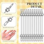 Tondiamo 24 Pcs Beadable Keychain Bars Bulk Blank DIY Metal Heart Beaded - Image 4