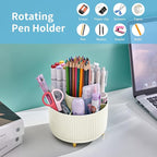 Marbrasse Desk Organizer, 360-Degree Rotating Pen Holder, 5-Compartment Pencil - Image 3