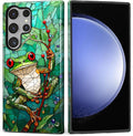 for Samsung Galaxy S23 Ultra Case, Frog Stained Glass Pattern Glossy 2 in 1 by Teonvpu