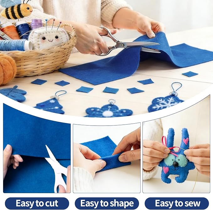 Royal Blue Felt Fabric Sheet 72" X 36", 1.4mm Thick Large Soft Durable Flexible - Image 4
