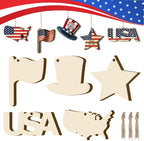 30Pcs Patriotic July of 4th Independence Day Unfinished Wooden Gift Ornaments by Tmflexe