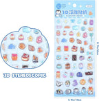 Girl's 3D Cute Japanese Puff Sticker, 100+ Kawaii Dessert and Animal Mini Puffy - Image 2