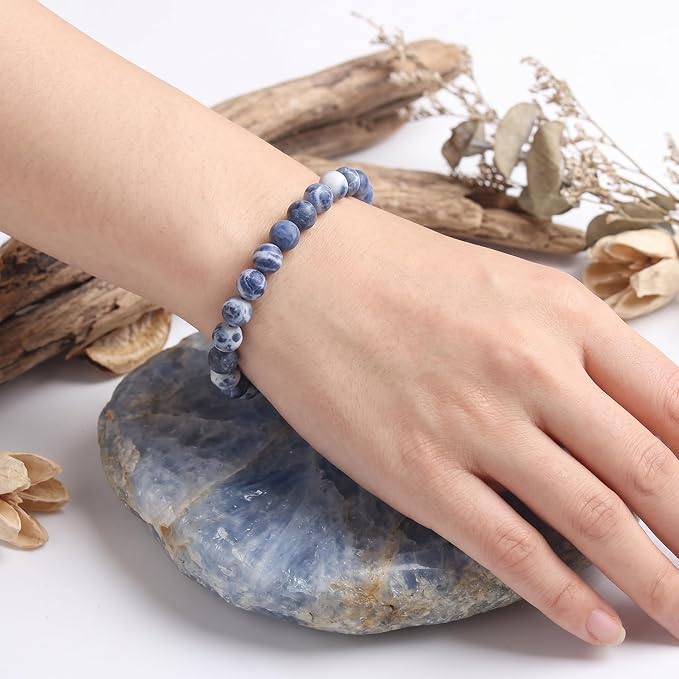36pcs Natural Matte Blue Sodalite Gemstone Beads，10mm Frosted Round Loose Stone - Image 6