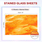PATIKIL 4 x 6 Inch Transparent Stained Glass Sheets, 2 Sheets Mosaic Glass - Image 2