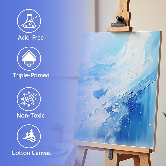 FUMILE 16x20 Canvas for Painting Stretched, 8 Pack Canvases for Painting-5/8 in - Image 4