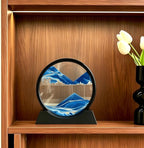 Moving Sand Art Picture- Sand Art Liquid Motion 3D Sandscape, Round Glass Frame - Image 4