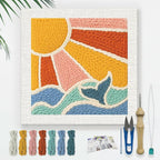 Doodlream Bohemian Sun and Ocean DIY Punch Needle Embroidery Kit by Doodlream