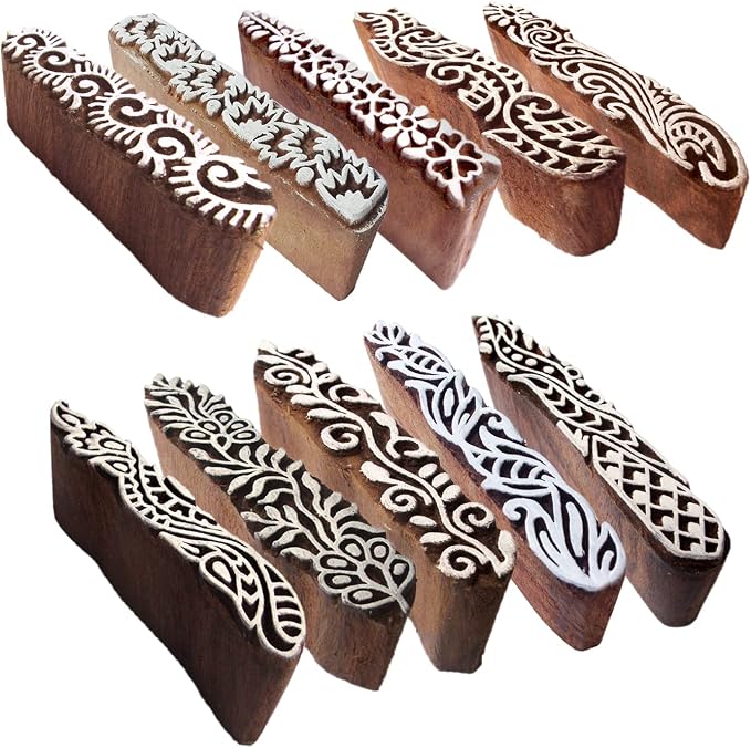Clay Printing Stamps Urban Border Design Wood Blocks Htag2157 by RoyalKraft