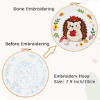 Louise Maelys Hedgehog Embroidery Kit, Cross Stitch Kit - Image 5