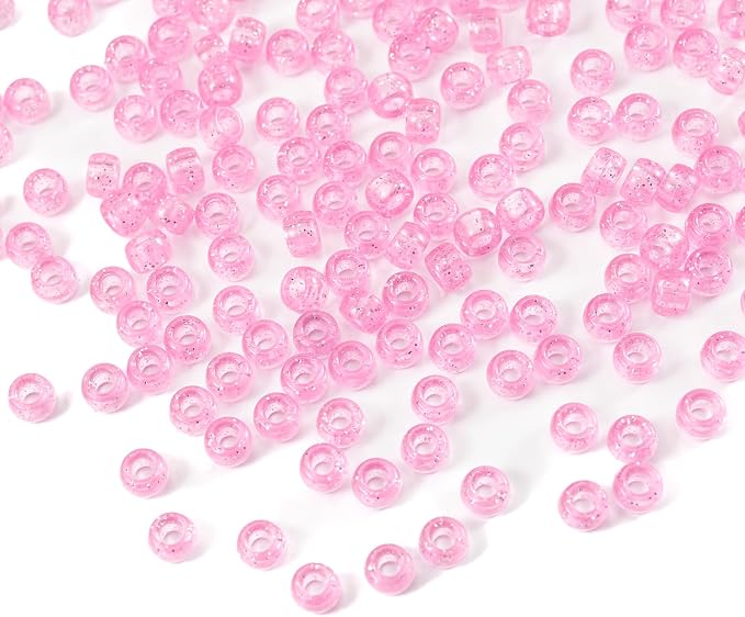 Gxueshan 1000 Pcs Acrylic Plastic White Pony Beads 6x9mm Bulk Kandi Beads - Image 2