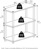 Furinno Turn-N-Tube Storage Shelves, 3-Tier Book Shelf, Corner Shelf, Toolless - Image 3