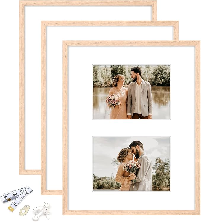 11x14 Picture Frame, OAK Wood Photo Frame 8x10 by ATOBART