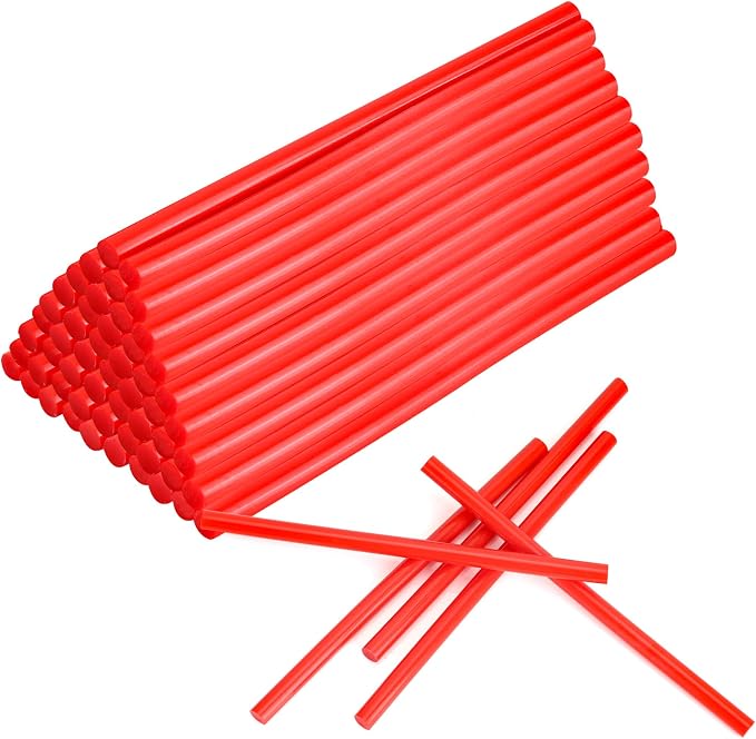MATUFF Red Hot Glue Sticks Mini 0.27" x 5.9 inches, Colored Hot Melt Mini Glue by MATUFF