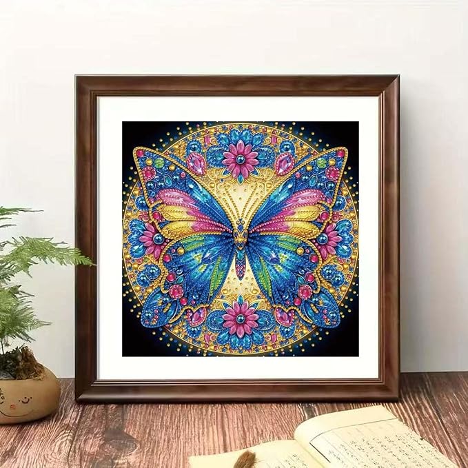 OJTOYART Colorful Butterfly Special Shaped Diamond Painting Kits, 5D Diamond - Image 2