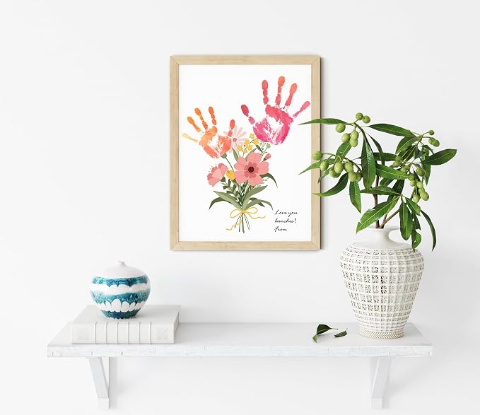 TwoDays Flower Bouquet Handprint Art Craft DIY Kit, Unique Gifts - Image 5