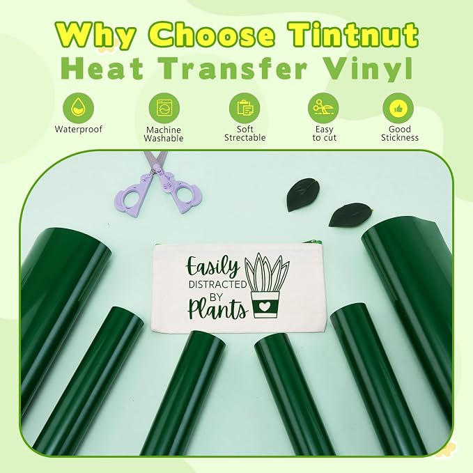 Tintnut Forest Green Heat Transfer Vinyl, easy cut & weed, stretch washable - Image 3