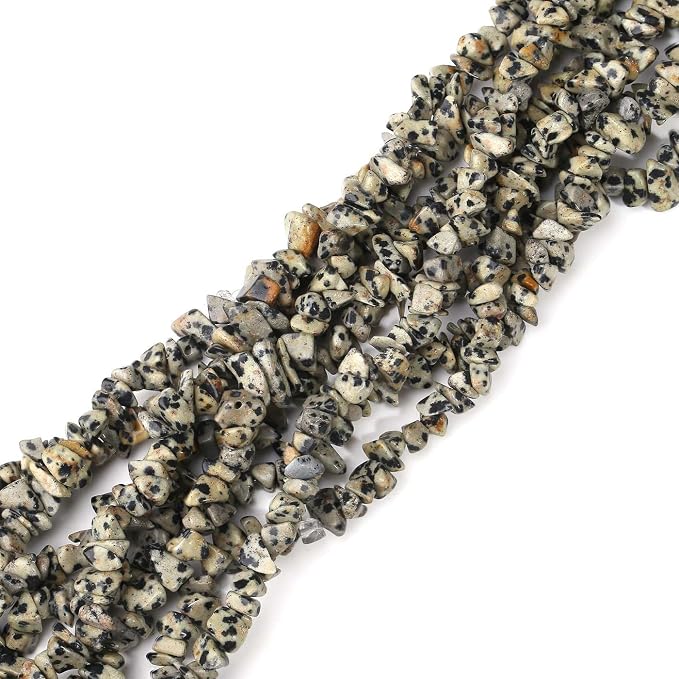 LAIDANLA Dalmation Spot 400pcs Natural Chip Stone Beads 5-8mm Healing Crystal - Image 2