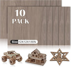 10 Pack Walnut Plywood Sheets 12x12x1/8 Inch, 3mm Plywood by VKIZA