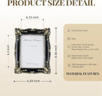 Cuspin Vintage 5x7 Picture Frame Black and Gold, Ornate Resin Photo Frame - Image 5