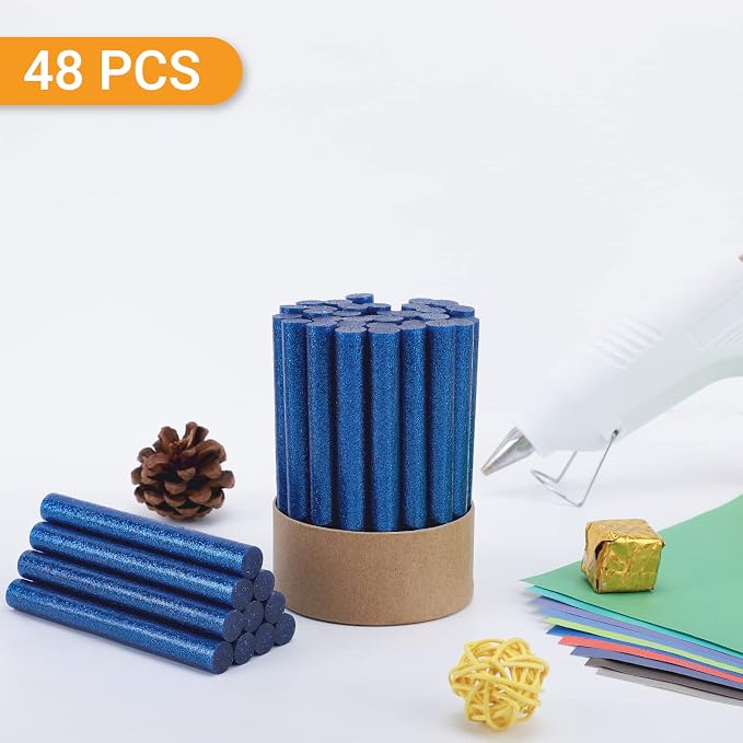 Manarty Glitter Sapphire Blue Hot Melt Glue Stick, Adhesive EVA Glue Sticks - Image 7