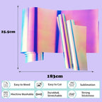 Holographic Heat Transfer Vinyl 10.5IN x 6FT Rainbow HTV Iron on Vinyl - Image 5