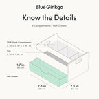 BLUE GINKGO Portable Desk Organizer – Compact 3 Compartment, Half-drawer - Image 4