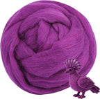 Purple Wool for Needle Felting, 3.5oz Felting Wool, Soft Wool Batting for DIY by MakeEveryProductCarefully